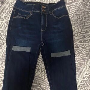 Elegant Navy Women's Skinny Jeans